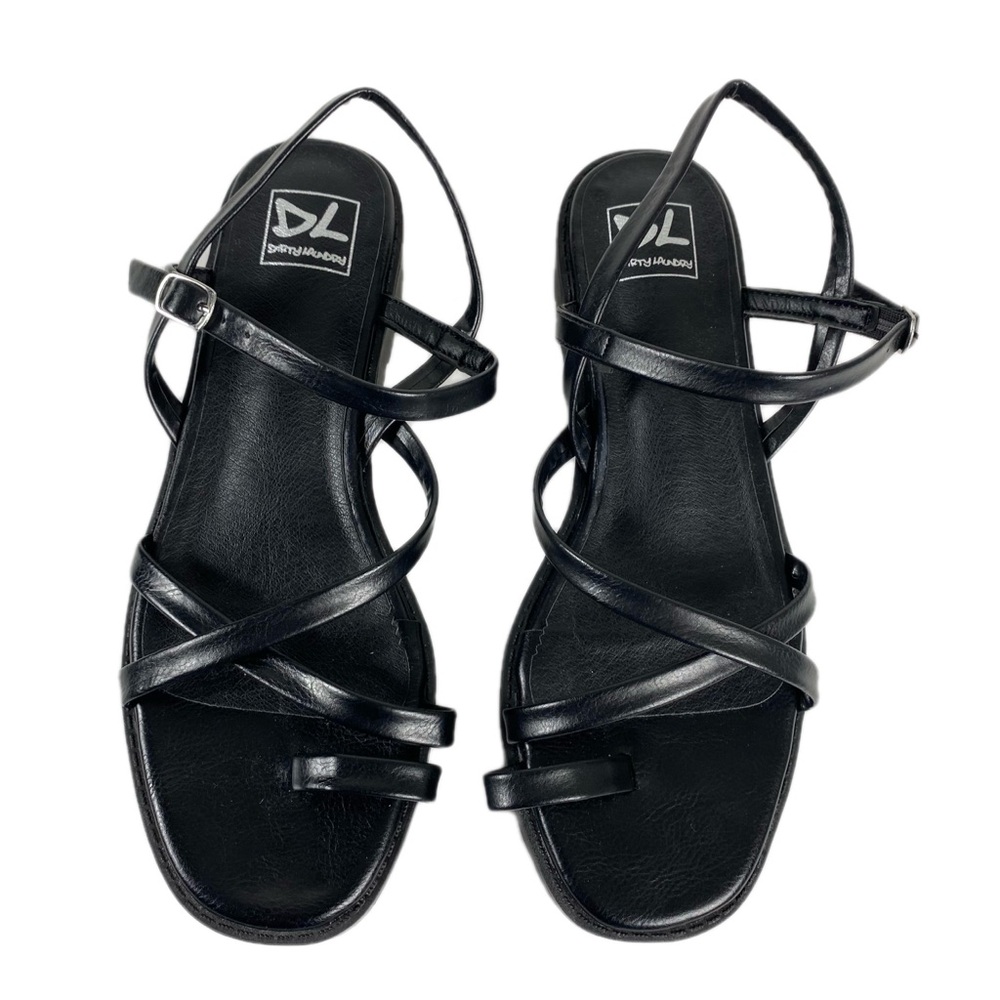 Dirty Laundry Black Strappy Sandals Women’s Size 8  Open Toe Casual Sandals
